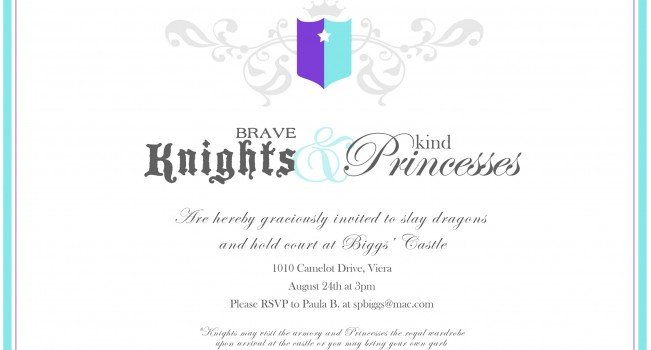 knights and princesses invitation