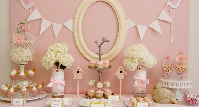 birdie baby shower des table