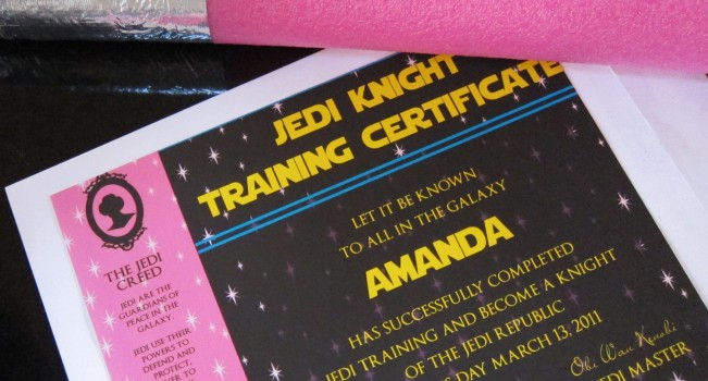 31 Star Wars Glam Jedi Training certificate 2