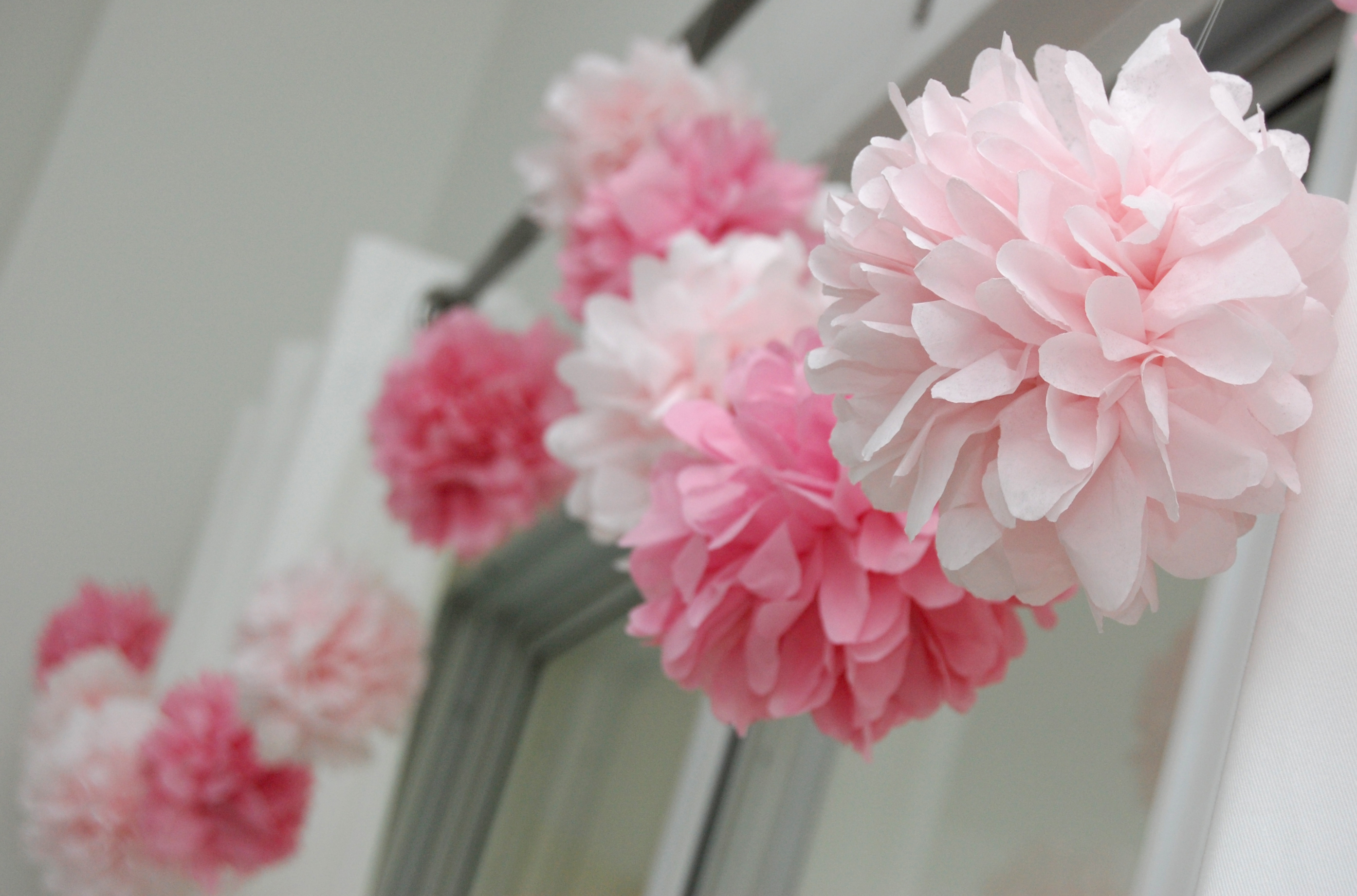 Martha Stewart pink pom-pom garland