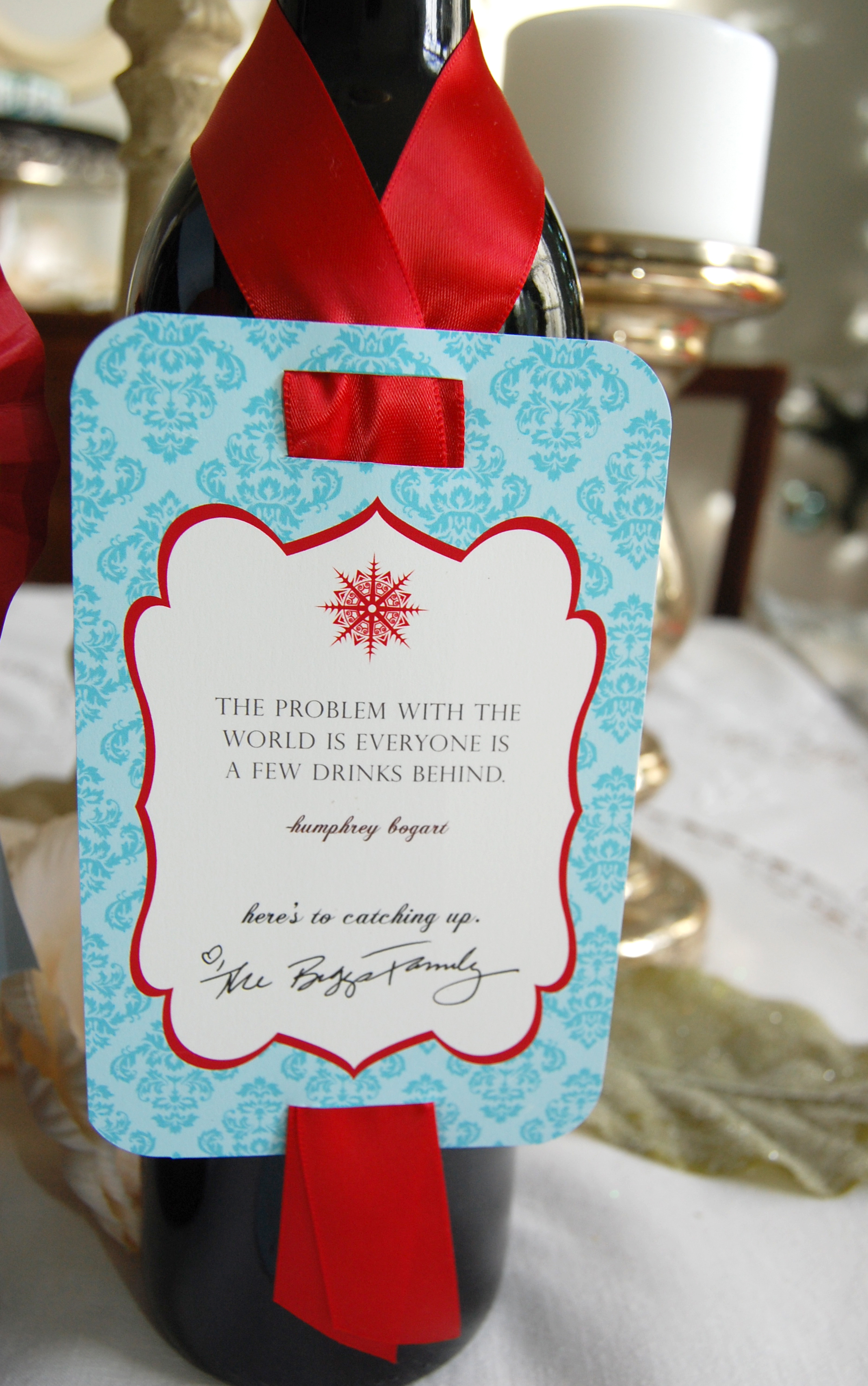 {FREEBIE} Witty Christmas Wine Tags - Frog Prince Paperie