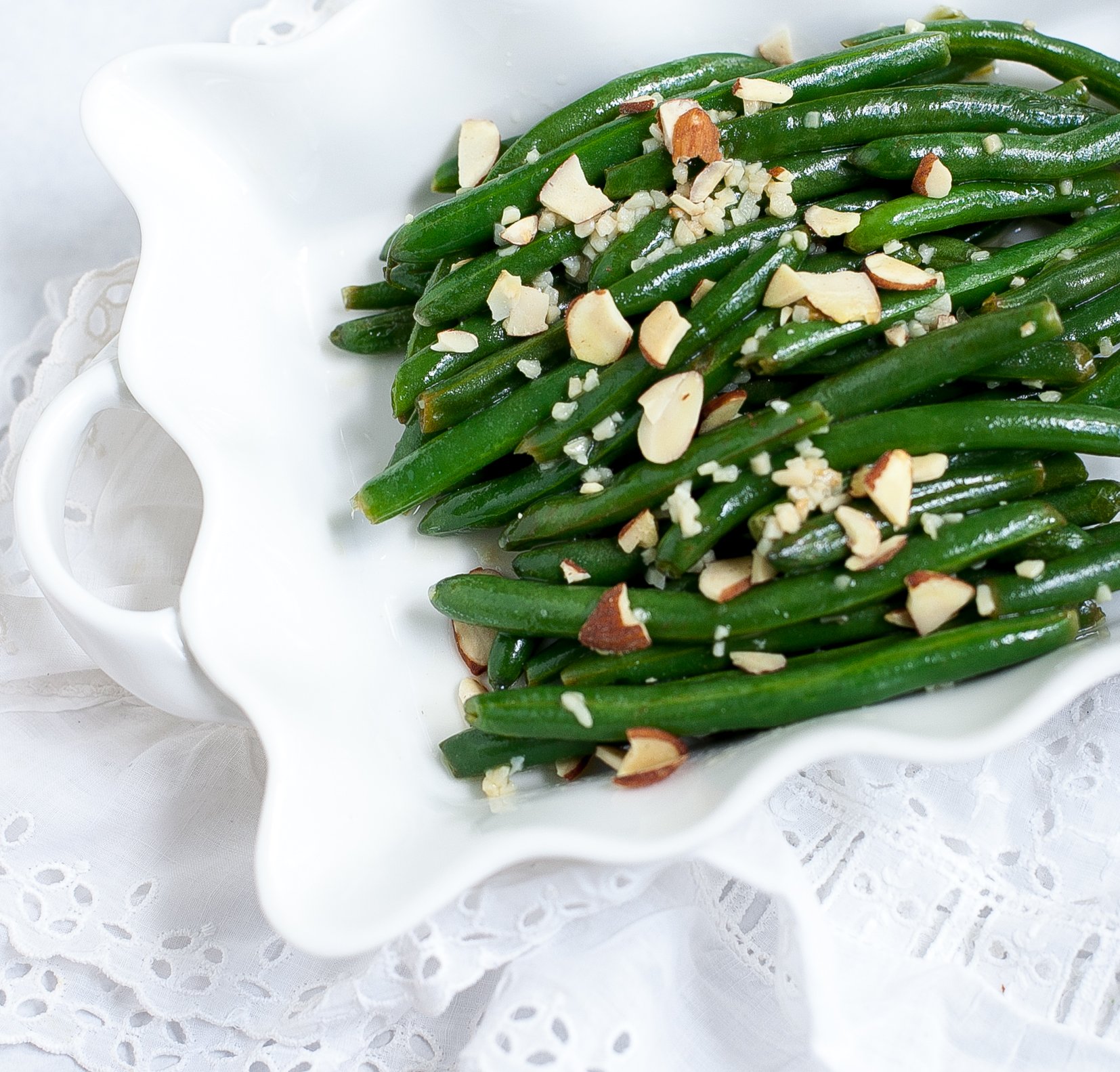 gluten-free holiday side - almond green beans