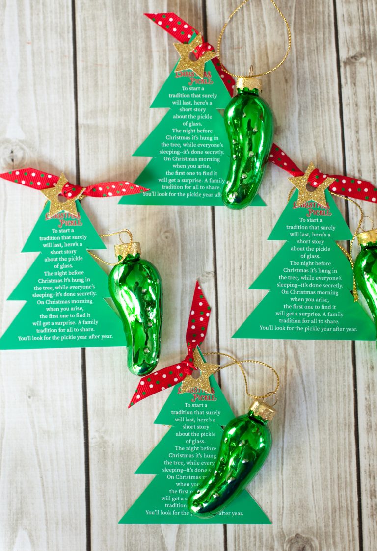 Christmas Pickle Ornament Free Printable - Frog Prince Paperie