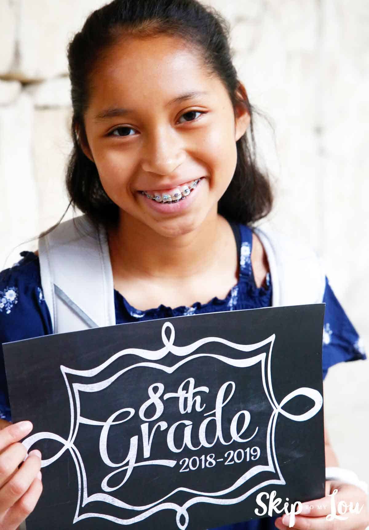 15 First Day Of School Free Printable Signs Frog Prince Paperie
