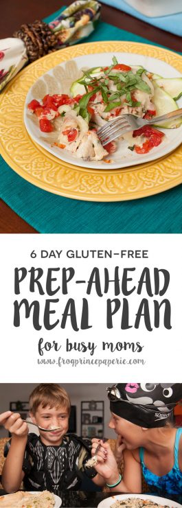 6 Day Gluten Free Prep-Ahead Meal Plan for Busy Moms - Frog Prince Paperie
