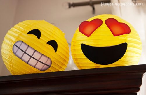 Emoji Party Lanterns Tutorial and Free Printables - Frog Prince Paperie